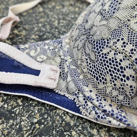 NWT Victoria's Secret Y2K Dream Angels Push-Up Bra 34B Royal Blue Lace Bow - Picture 11 of 12